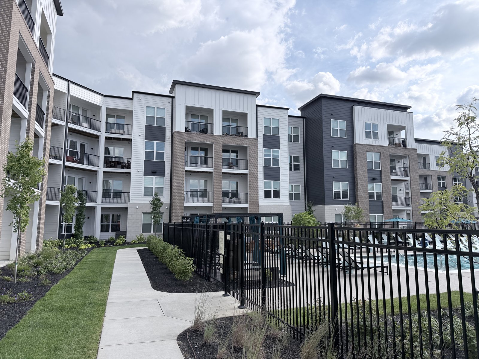Aluminum balcony railing at Urbano Way, Pittsburgh, PA